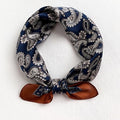 53x53 cm Mulberry Silk Paisley Scarf | Navy Blue | Luxury Square Scarf | Women's & Men's Neckerchief - Scarves4you
