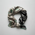 53x53 cm Mulberry Silk Geometric Scarf | Black White Mint | Luxury Square Scarf | Women's & Men's Neckerchief - Scarves4you