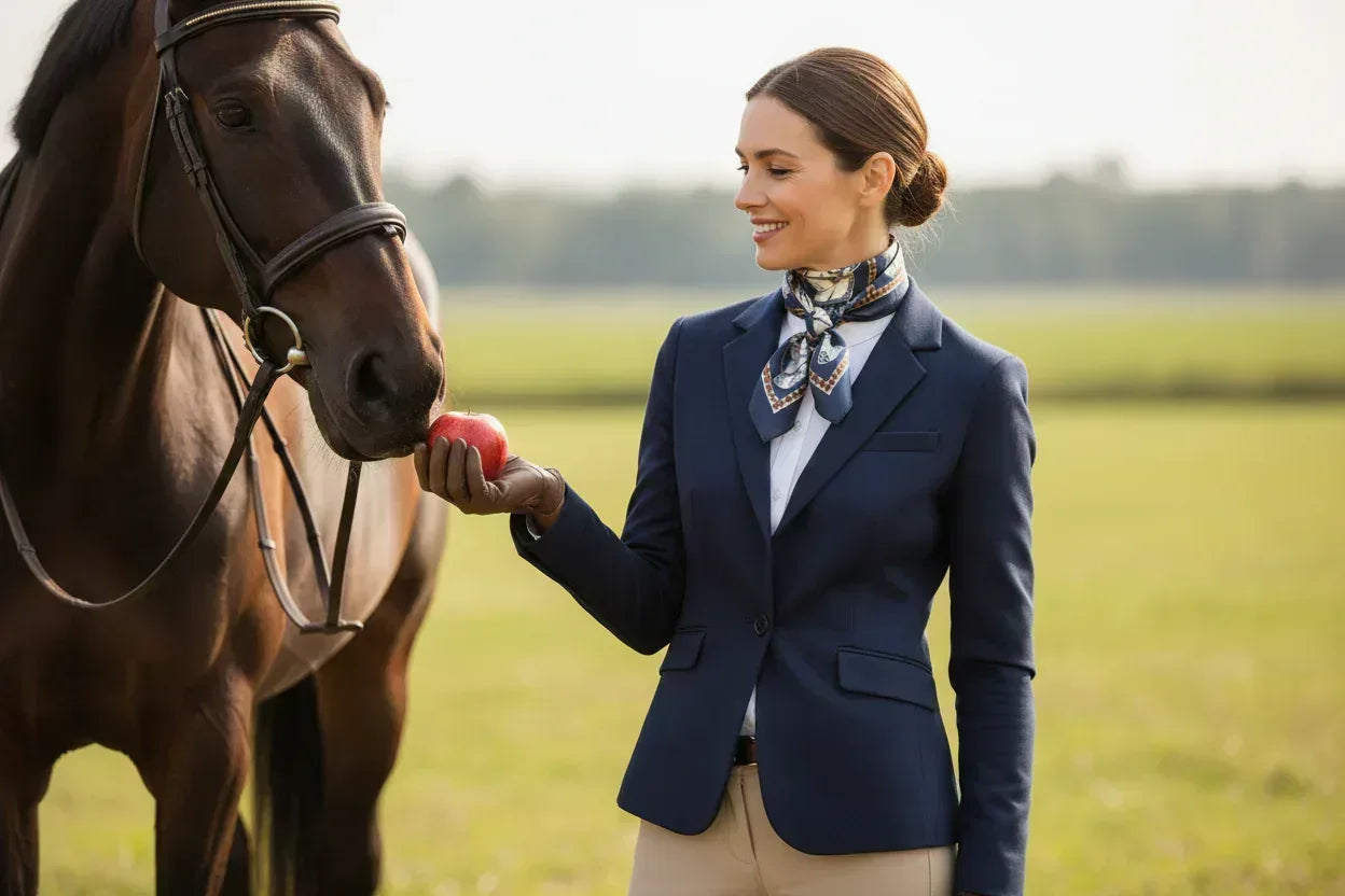 53x53 cm Mulberry Silk Horse Print Scarf | Navy Blue White | Luxury Square Scarf | Women's & Men's Neckerchief - Scarves4you