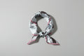 Natural Mulberry Silk Square Scarf - White Black Cat Pattern 53x53cm - Scarves4you