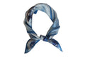 Winter Landscape Silk Scarf 53x53 cm - Blue & White Artistic Design - Scarves4you