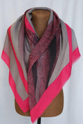 Elegant multicolor pink beige viscose cotton shawl 180x90cm draped beautifully - soft wrap scarf for women