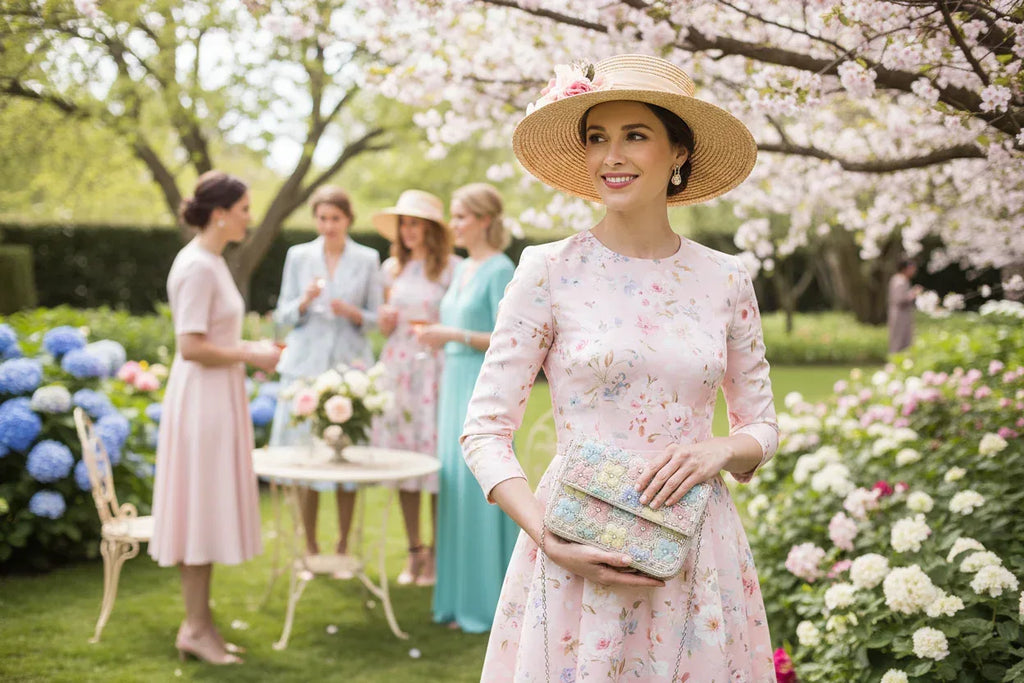 Beaded Floral Clutch Bag - Handcrafted Evening Purse - Scarves4you