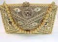 Gold Crystal Clutch Bag - Evening & Bridal Accessory - Scarves4you