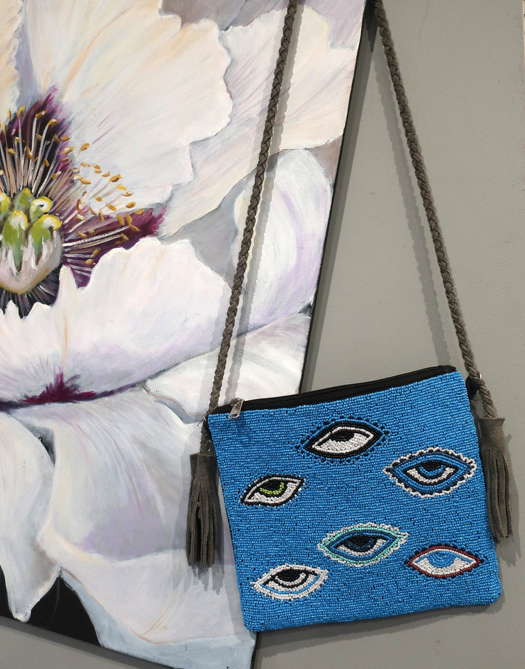 Women's Evil Eye Bag Purse Handbag Boho Mini Crossbody Bag Beaded Clutch Bag Banjara Hippie Purse Good Luck Charm Evil Eye Protection