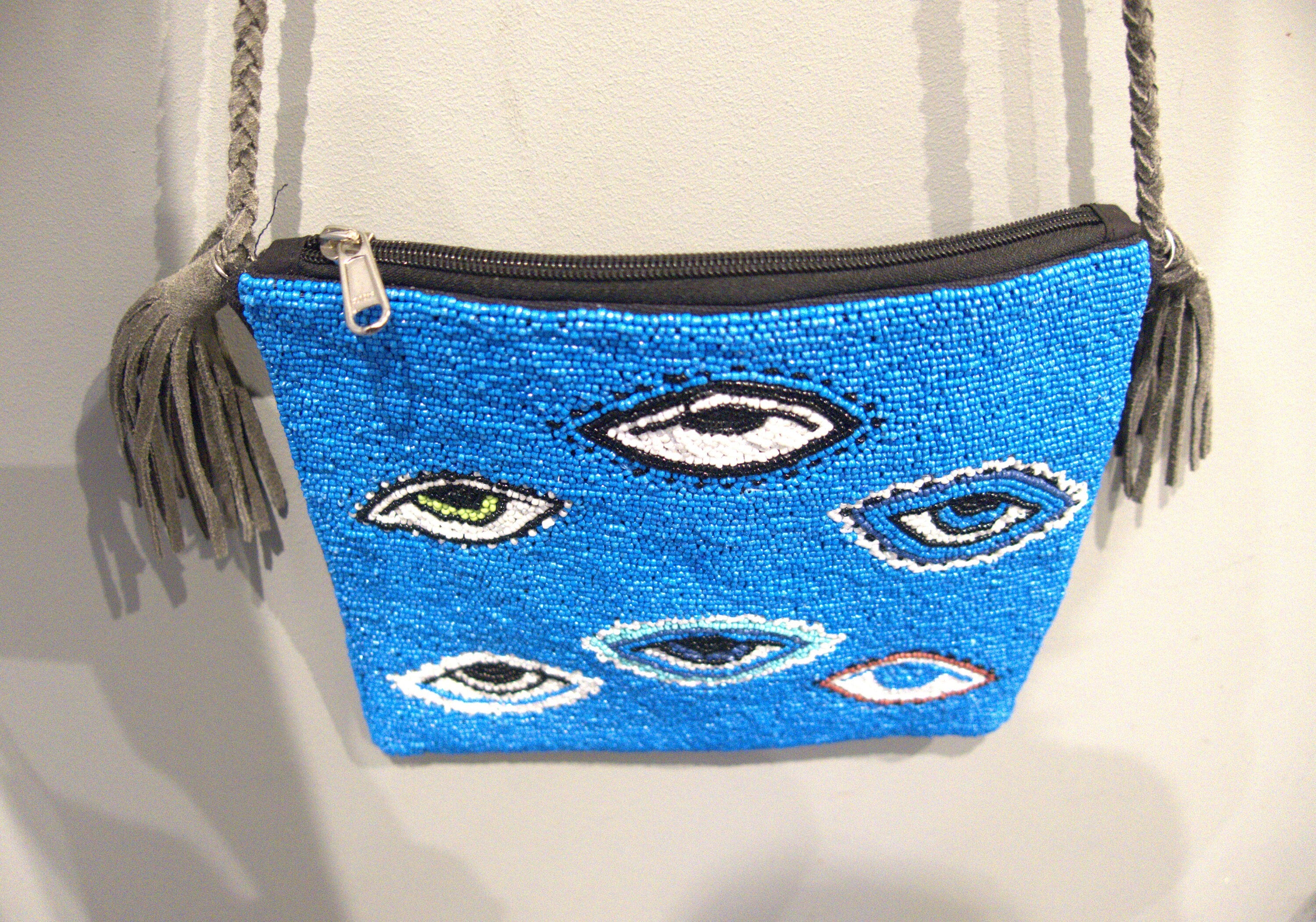 Women's Evil Eye Bag Purse Handbag Boho Mini Crossbody Bag Beaded Clutch Bag Banjara Hippie Purse Good Luck Charm Evil Eye Protection