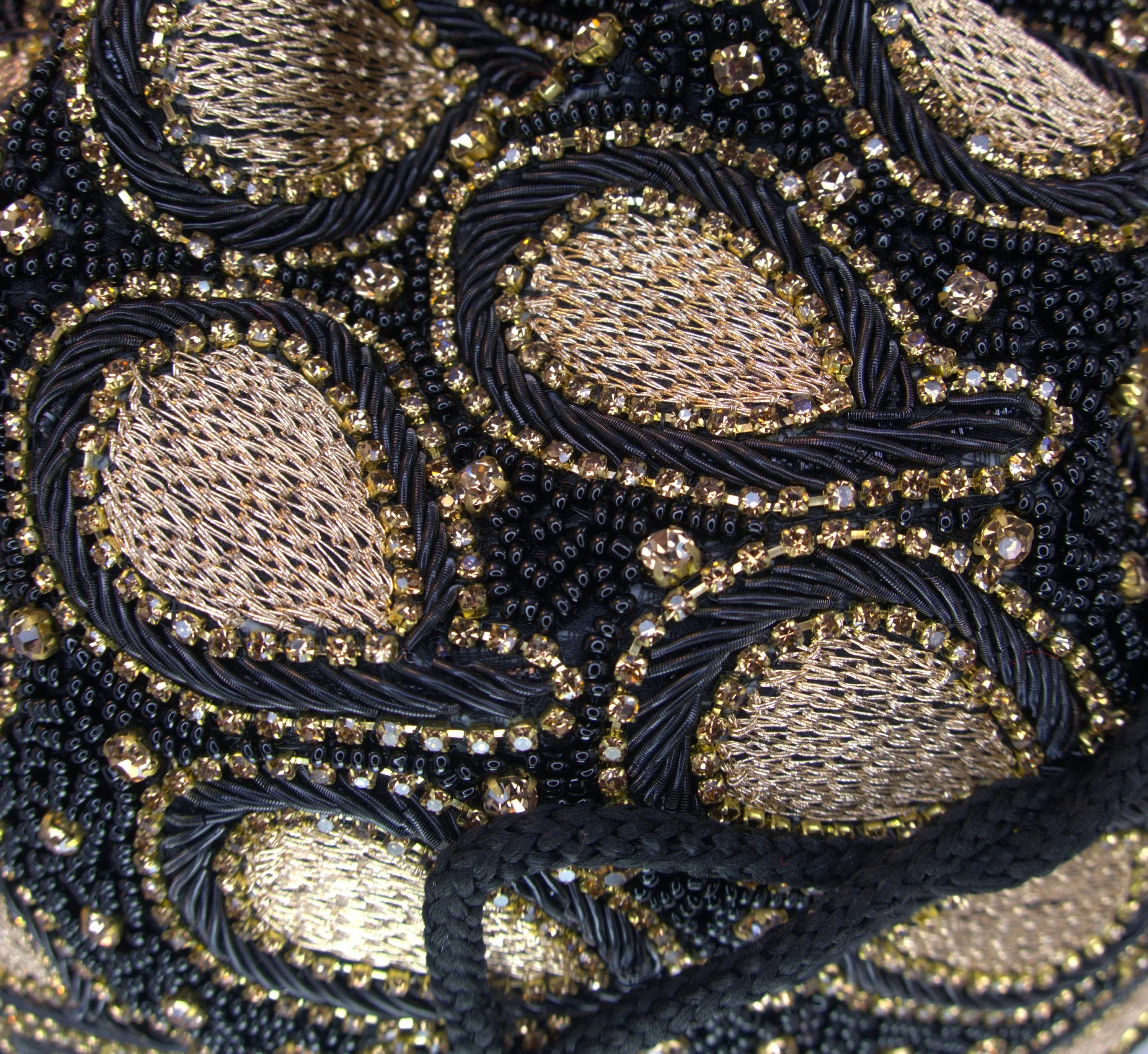 Black & Gold Beaded Potli Bag - Handcrafted Evening Purse - Scarves4you