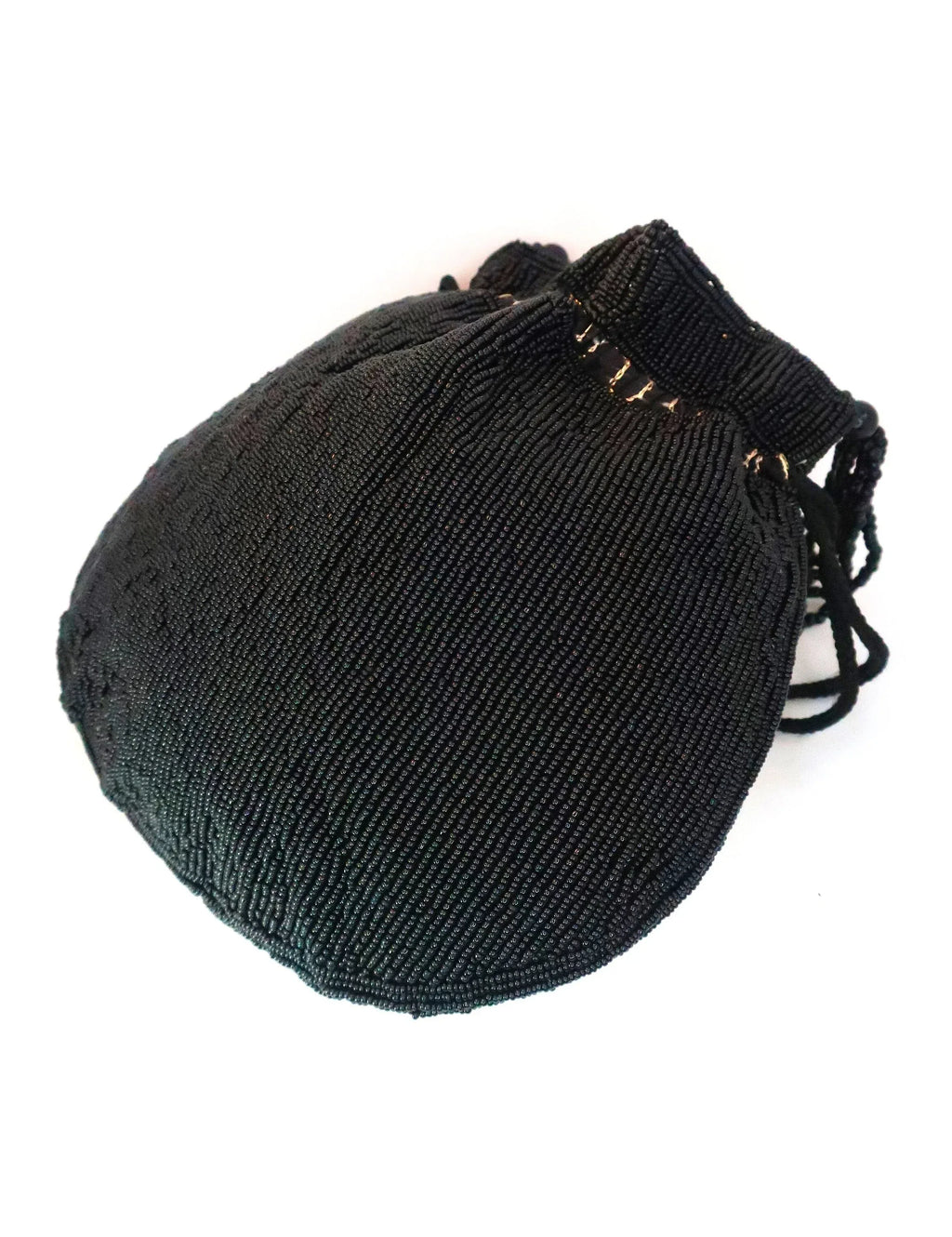 Black & Gold Beaded Potli Bag - Handcrafted Evening Purse - Scarves4you