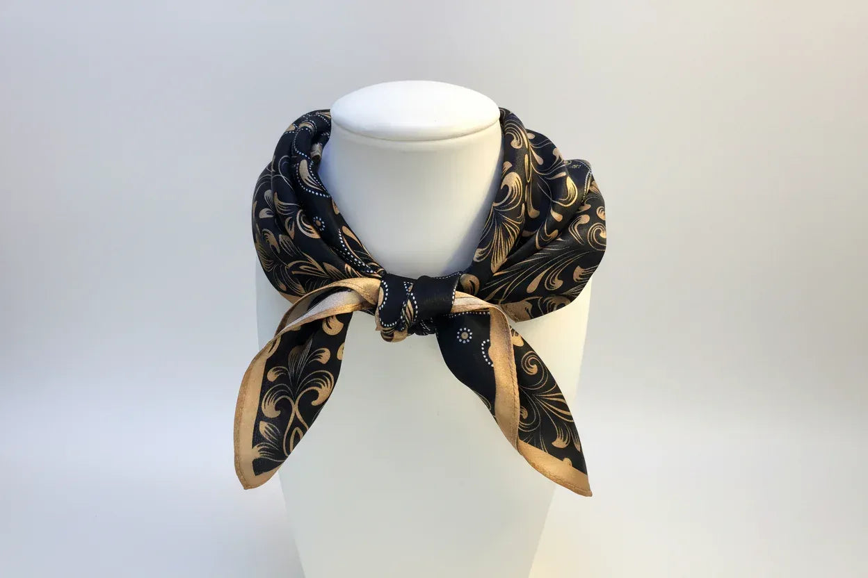 Natural Mulberry Silk Square Scarf - Multicolor Paisley Pattern 53x53cm - Scarves4you