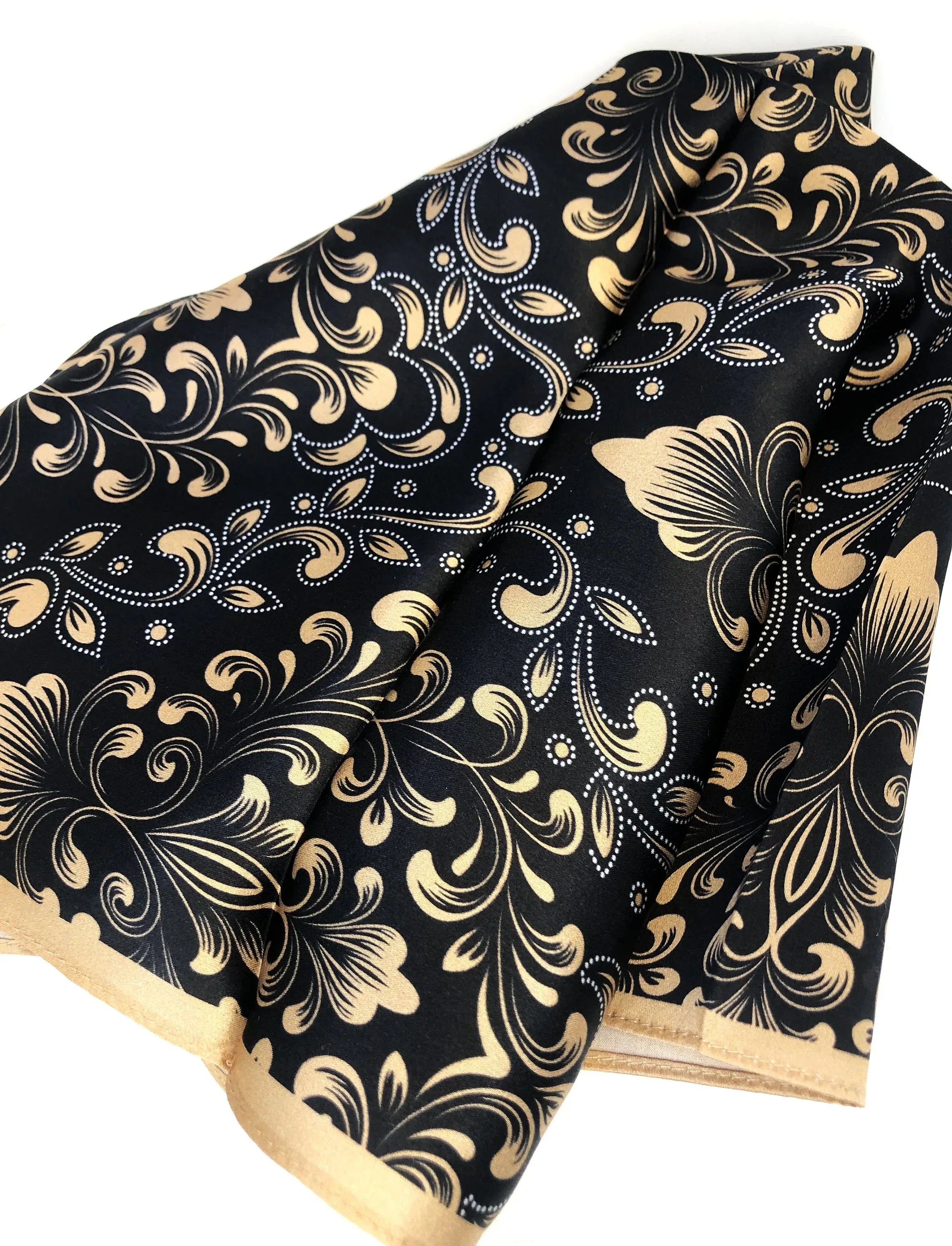 Natural Mulberry Silk Square Scarf - Multicolor Paisley Pattern 53x53cm - Scarves4you