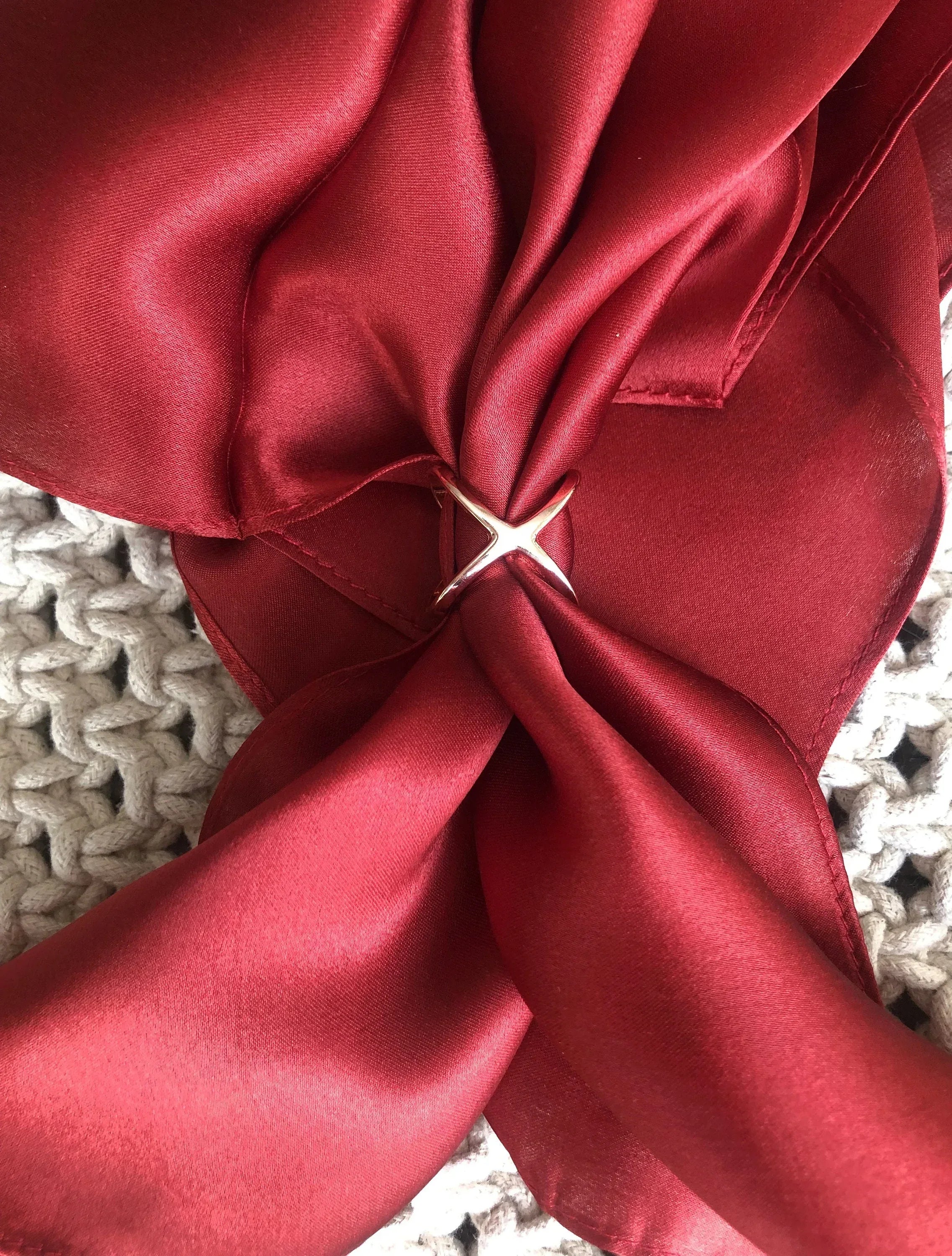 Red Pure Silk Scarf 53x53 cm - Scarves4you