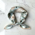 Mulberry Silk Square Scarf 53x53 cm - Pastel Floral Botanical Garden Design - Scarves4you