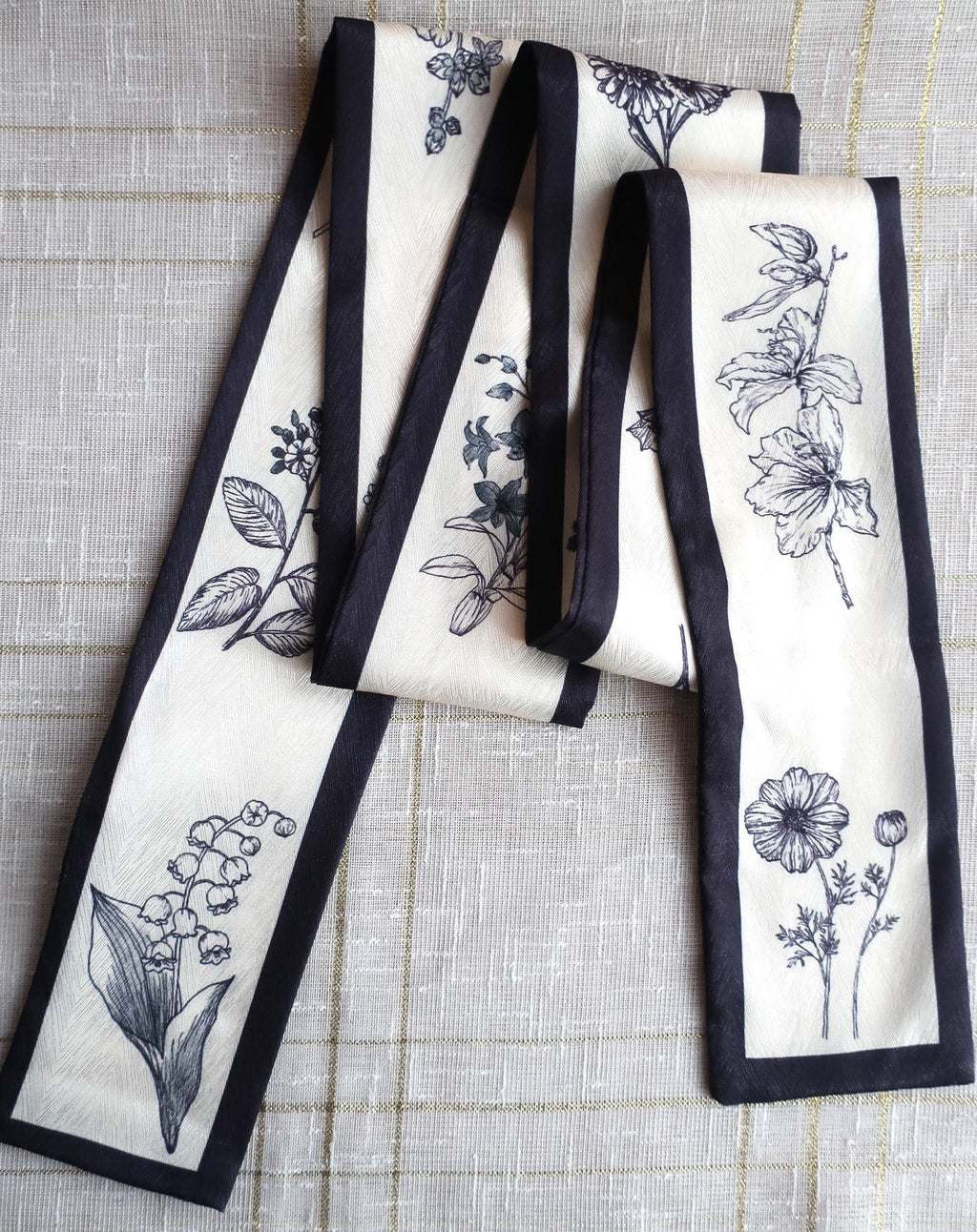 Skinny Scarf 125×7 cm – Floral Print Hair Ribbon | Versatile Headband & Neck Tie - Scarves4you