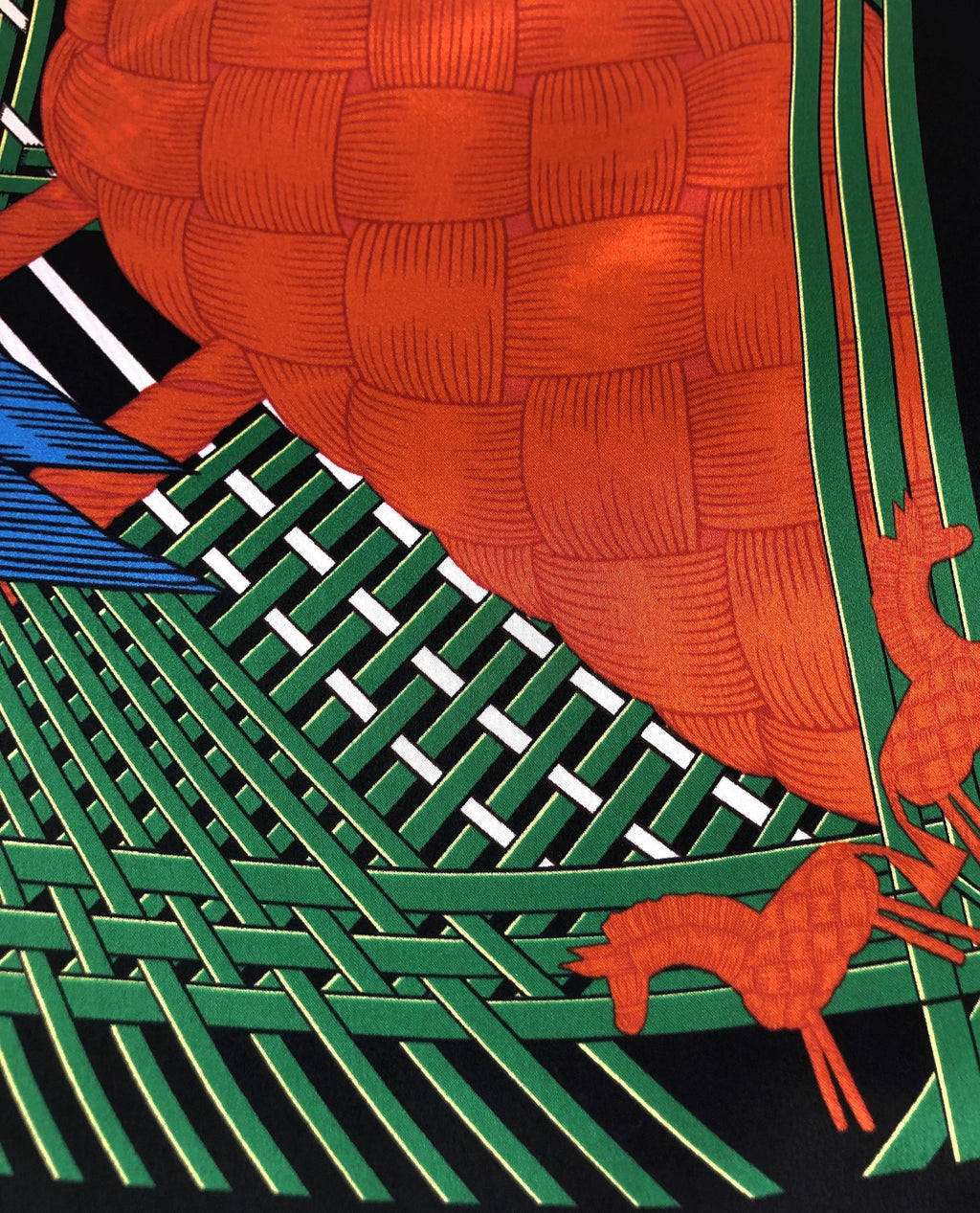 Black Green Art Deco Horse Silk Scarf - 53cm - Scarves4you