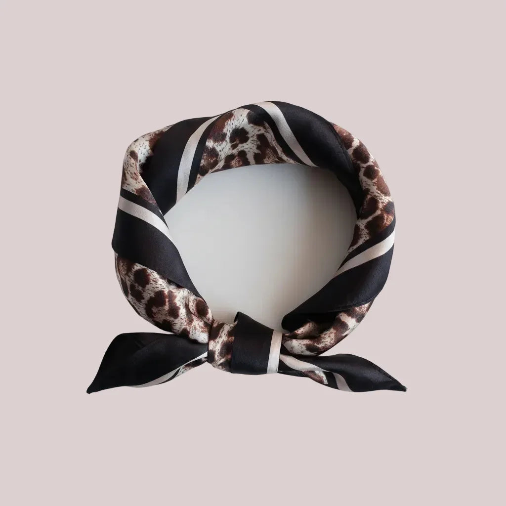 Silk Square Scarf 53×53 cm – Leopard Print | Animal Pattern Bandana - Scarves4you