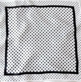 White Polka Dot Silk Scarf 53×53 cm | Classic Bandana - Scarves4you