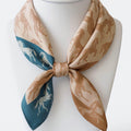 Beige Horse Print Silk Scarf - 53cm - Scarves4you