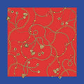 Silk Square Scarf 53×53 cm – Red Chain Print | Blue Border Bandana - Scarves4you