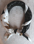 53x53 cm Mulberry Silk Geometric Scarf | Black White Gold | Luxury Square Scarf | Women's & Men's Neckerchief - Scarves4you