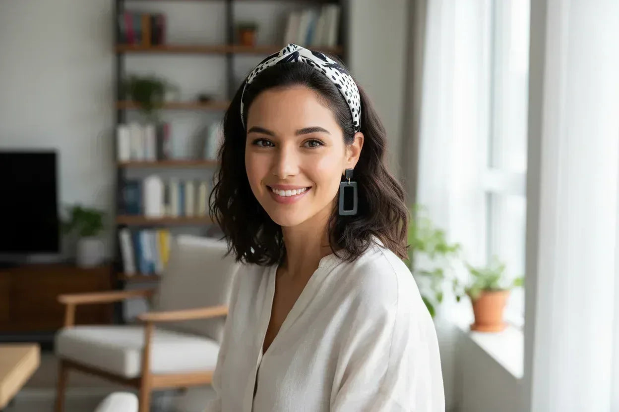 Elegant Black and White Silk Scarf with Abstract Art Desig - Scarves4you