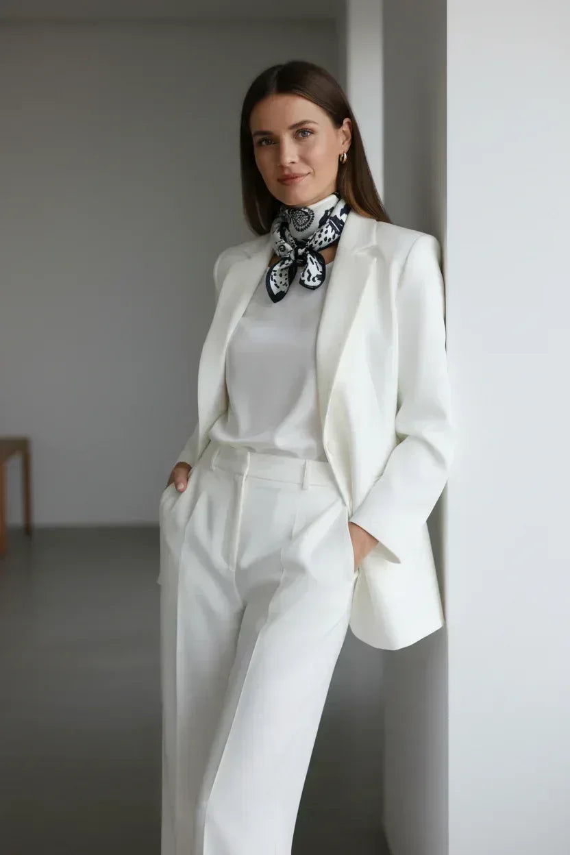 Elegant Black and White Silk Scarf with Abstract Art Desig - Scarves4you