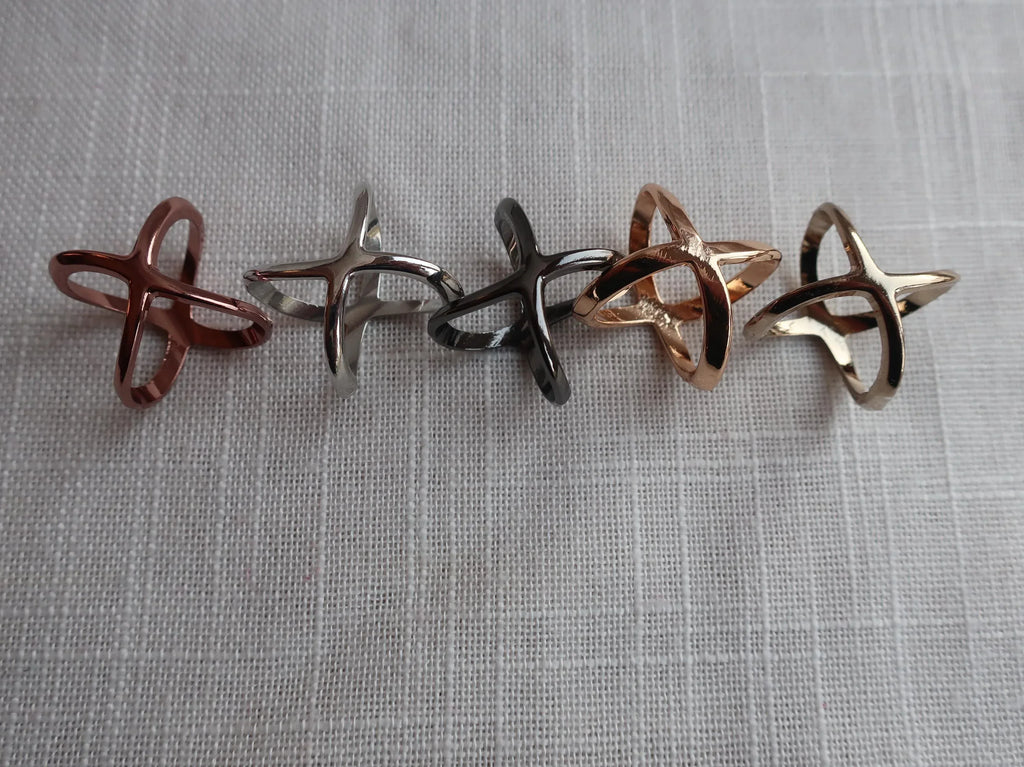 Mini Scarf Ring 1.3cm - Cross-Shape Metal Buckle | 5 Color Options - Scarves4you