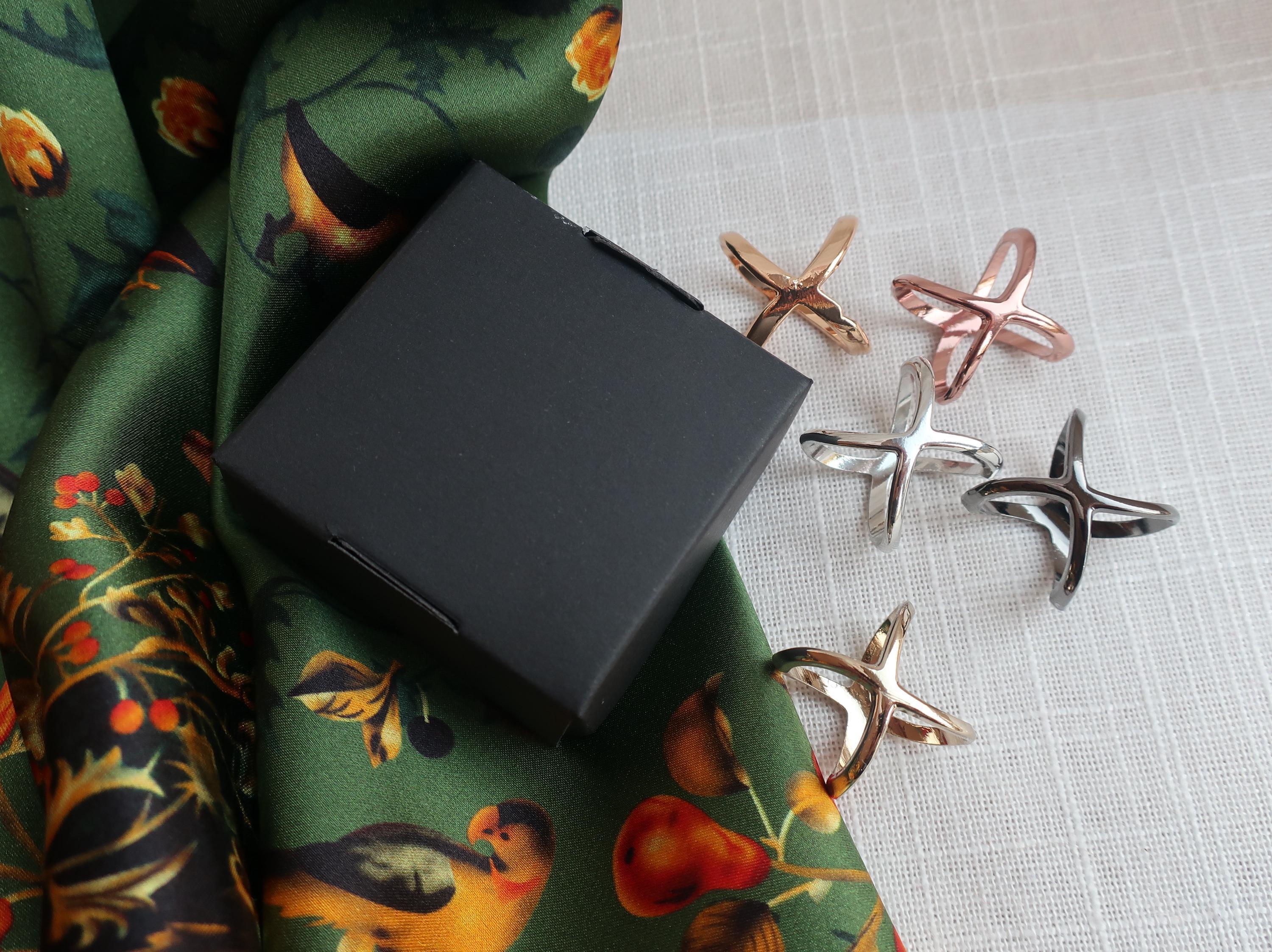 Mini Scarf Ring 1.3cm - Cross-Shape Metal Buckle | 5 Color Options - Scarves4you