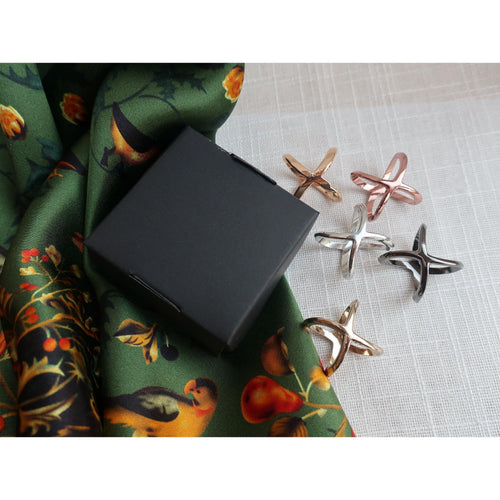 Mini Scarf Ring 1.3cm - Cross-Shape Metal Buckle | 5 Color Options - Scarves4you