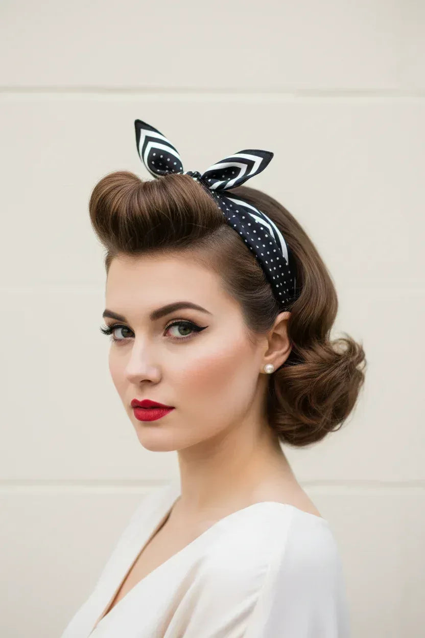 Black Polka Dot Silk Scarf 53×53 cm | Classic Bandana - Scarves4you