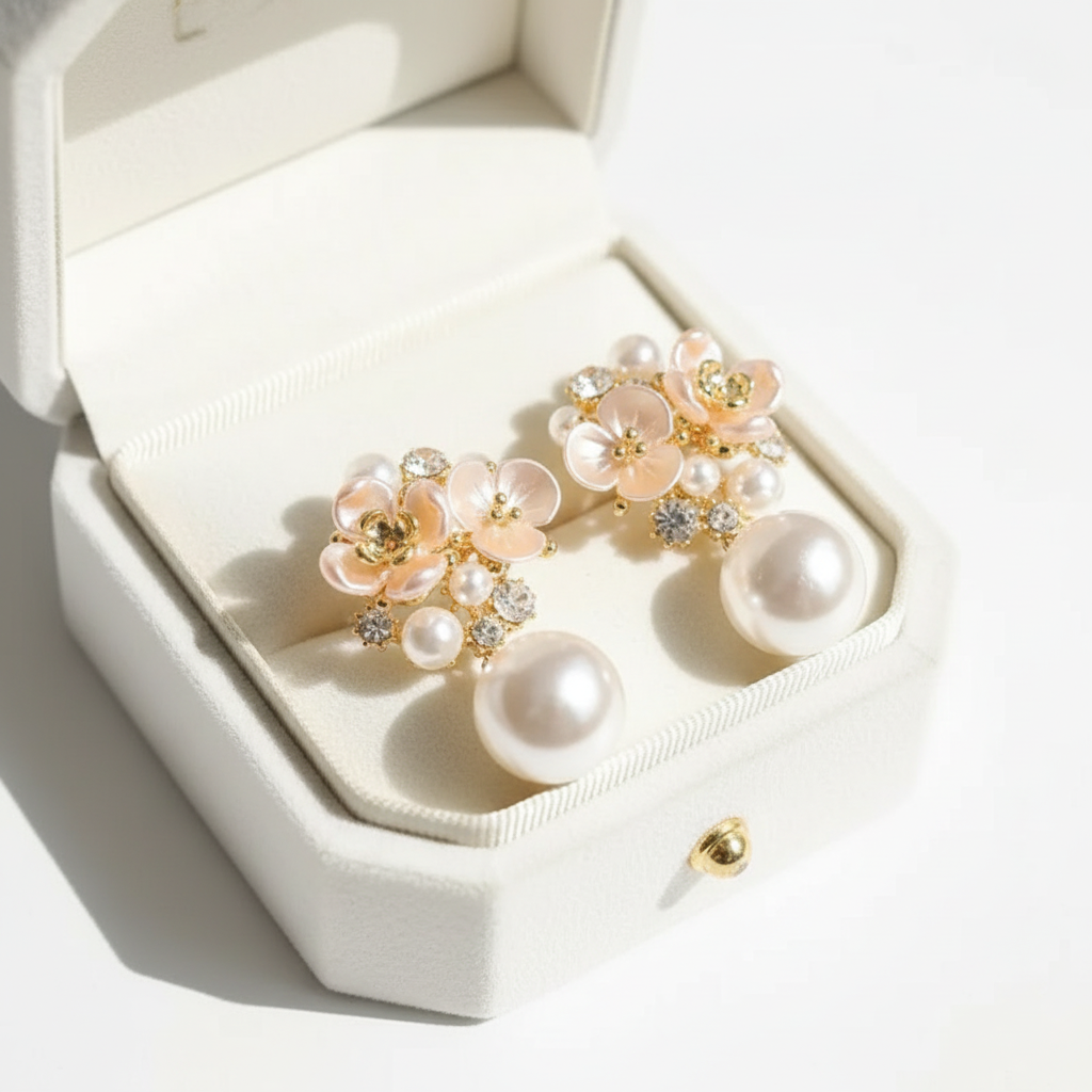 Pearl Earrings in White Box
