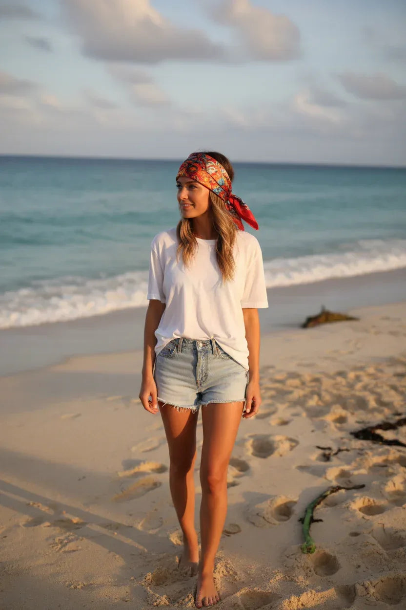 Artistically Vibrant Garden of Fire Silk Scarf 53x53 cm - Scarves4you