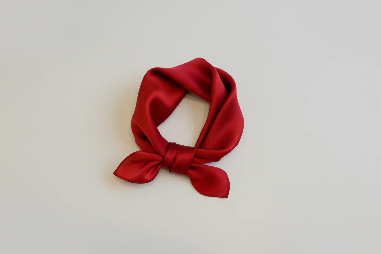 Red Pure Silk Scarf 53x53 cm - Scarves4you